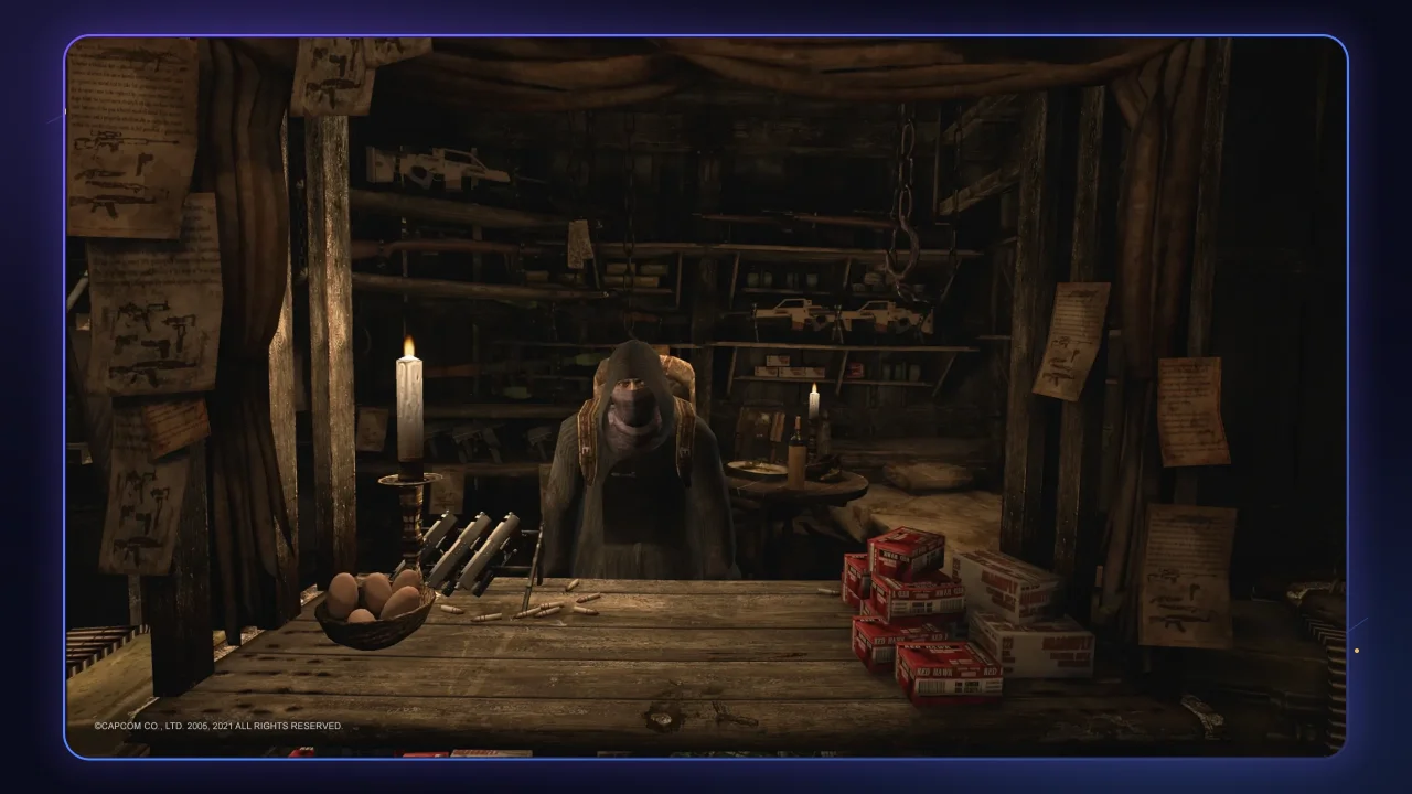 Сцена от первого лица из Resident Evil 4 VR на Meta Quest